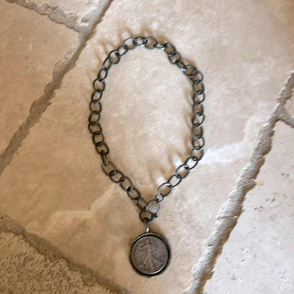 Rolo Chain Coin Necklace